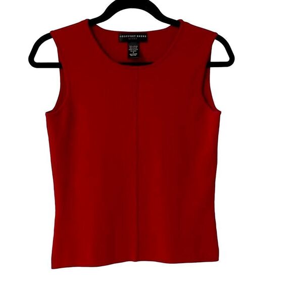 Geoffrey Beene deep red sleeveless shell with stretch size Small - Picture 1 of 6